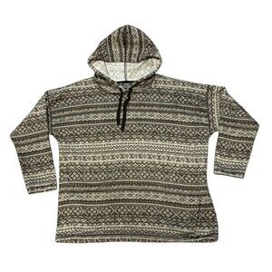 Lauren Ralph Lauren Hoodie Sweater Fair Isle LRL Active Pullover Fleece Lined 2X